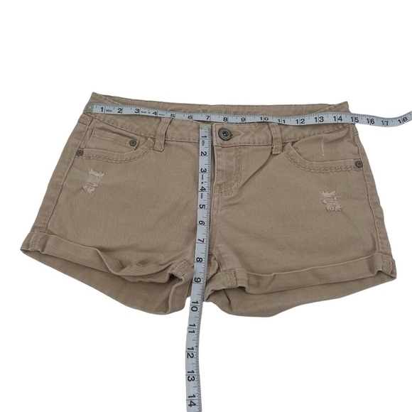 Blue Asphalt Tan Distressed Cuffed Hem Jean Shorts Size 9 Women's - Picture 4 of 5